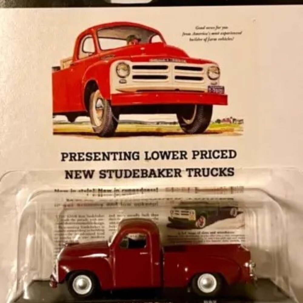 M2 Machines 1954 Studebaker‎ 3R Truck Rubber Tires Red 1:64 Die-cast Model NIP